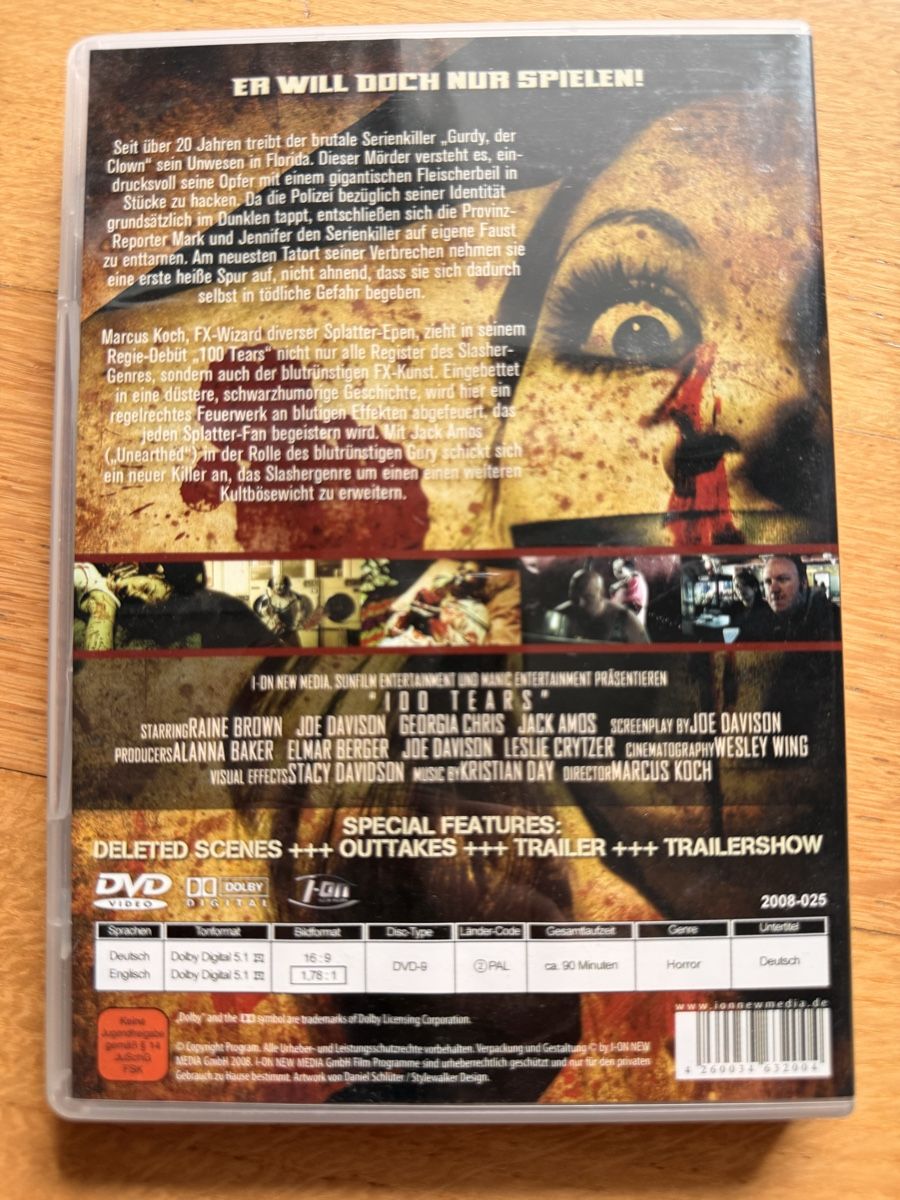 Tous les DVDs: 100 Tears - DVD – D'occasion à Kölliken par nerdorado 1