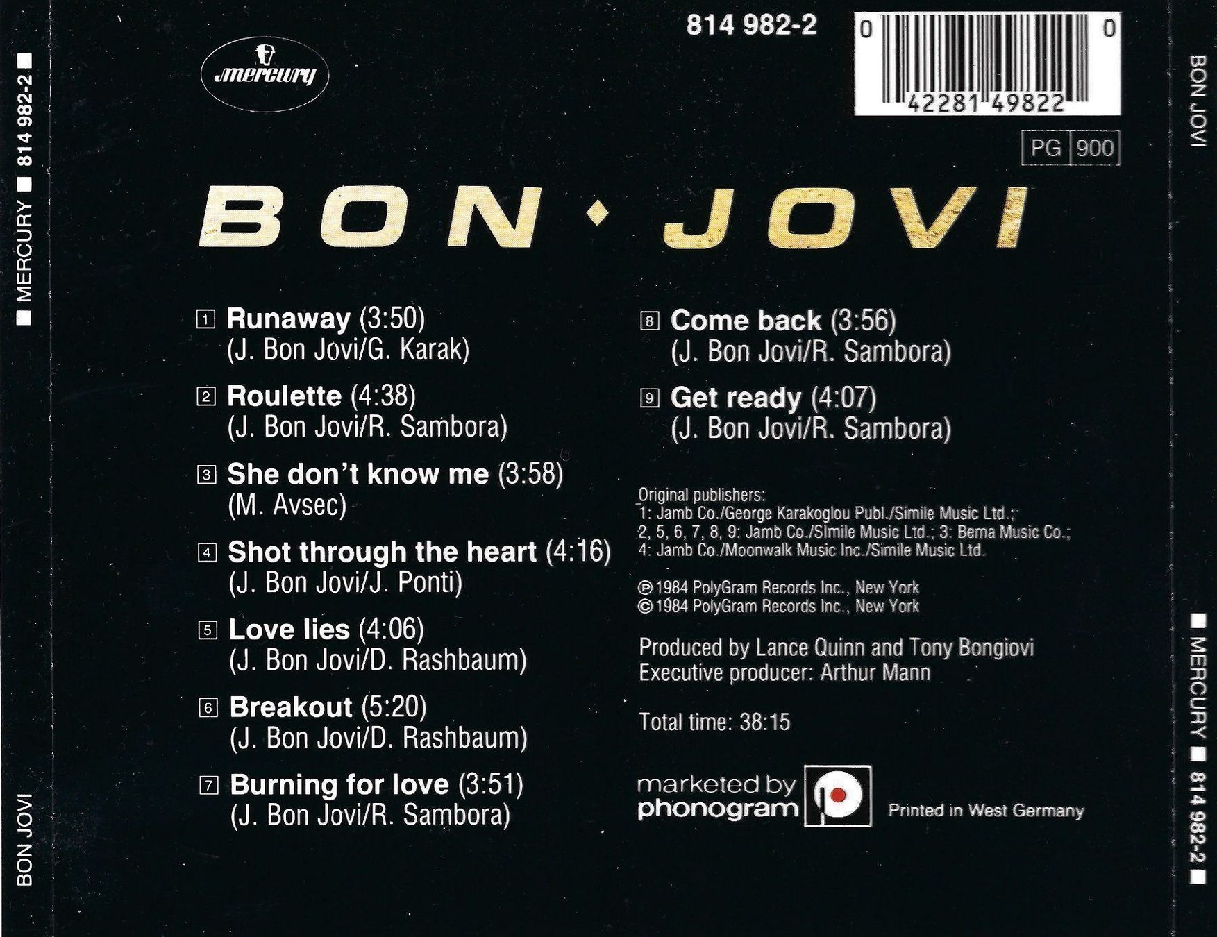 CD: CD: BON JOVI - Bon Jovi – Usato da Rotkreuz venduto da groeli69 1