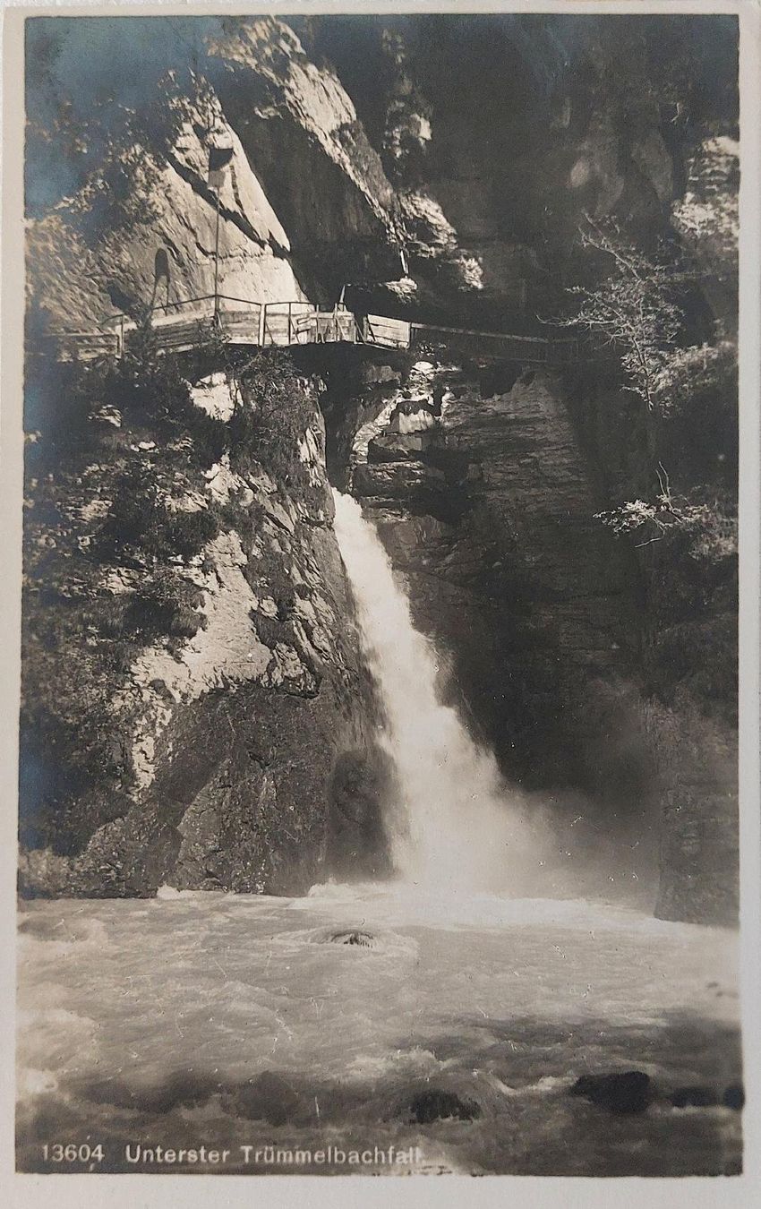 Cartoline postali: TRÜMMELBACHFALT  -  Unterster  -  1924 – Usato da Delémont venduto da Domdom1