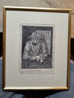 Kupferstich Le Clochard von W. Kuster gerahmt original
