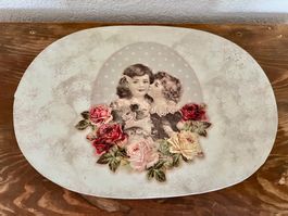 Blechdose Näh Utensilien Shabby Chic Rosen Messband 36x25