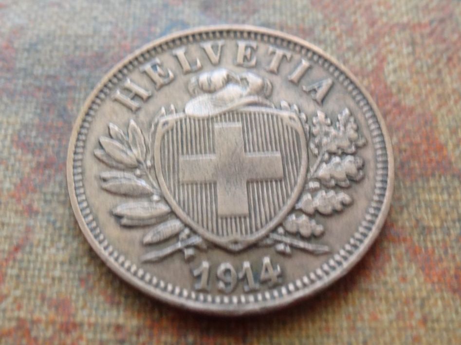 Alle Münzen: 2 Rp. 1914  (A) – Gebraucht aus Romanel-sur-Lausanne von Swift13