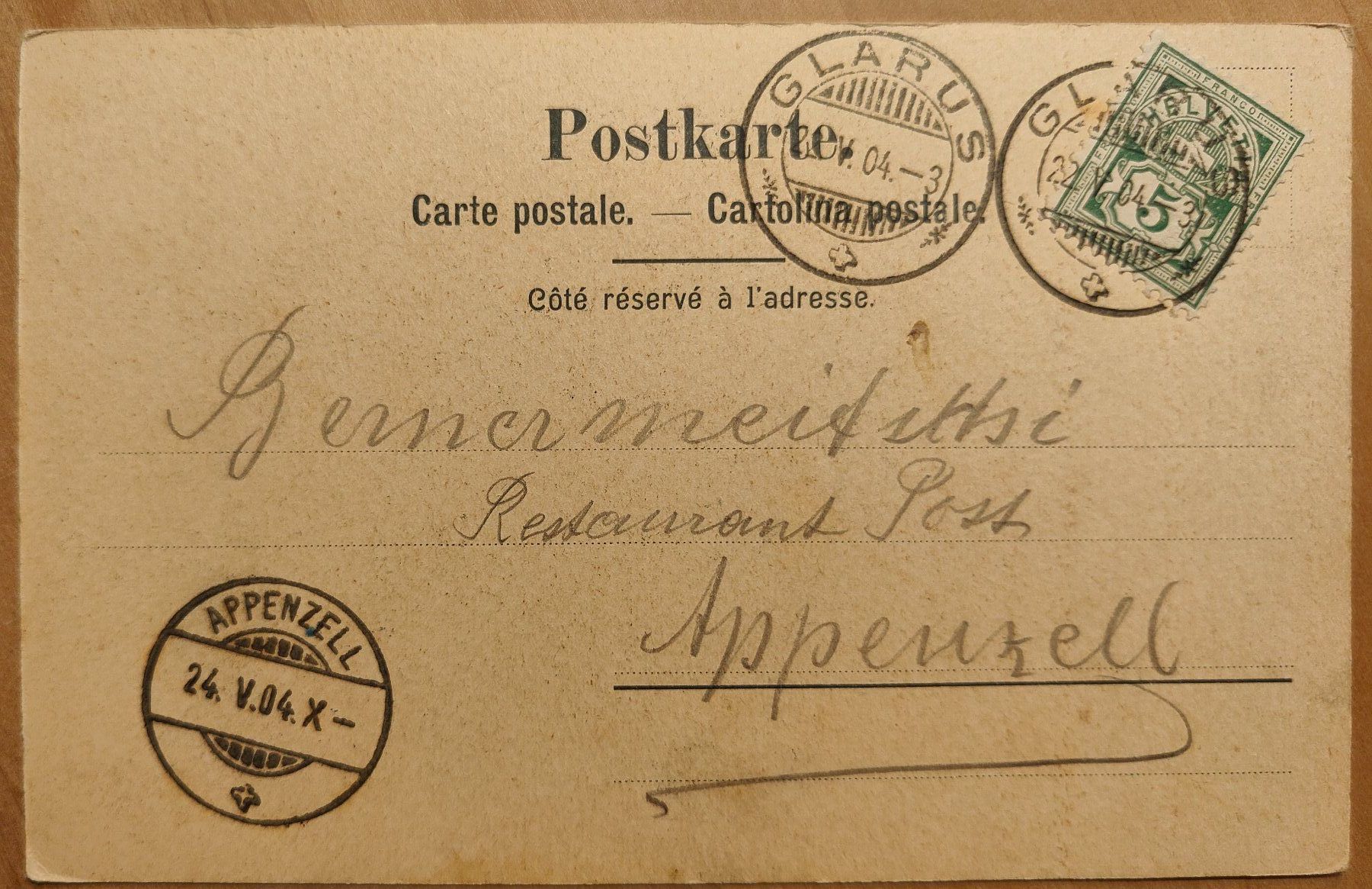 Cartoline postali: Stadtkirche Glarus um 1900 – Usato da St. Erhard venduto da Chaeferli6 1
