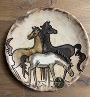 Vintage Keramik Wandteller Pferd Pferde Motiv Ruscha 60er
