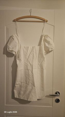 Vestito bianco Zara con maniche a sbuffo taglia M nuovo