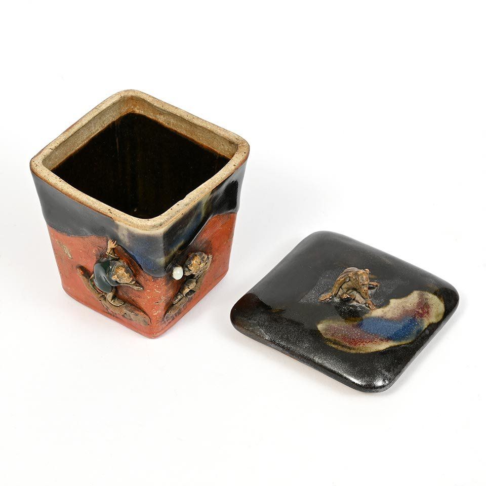 Pots: Hübsche antike Sumidagawa Deckeldose mit Äffchen, Japan – D'occasion à Bern par chamunda 5