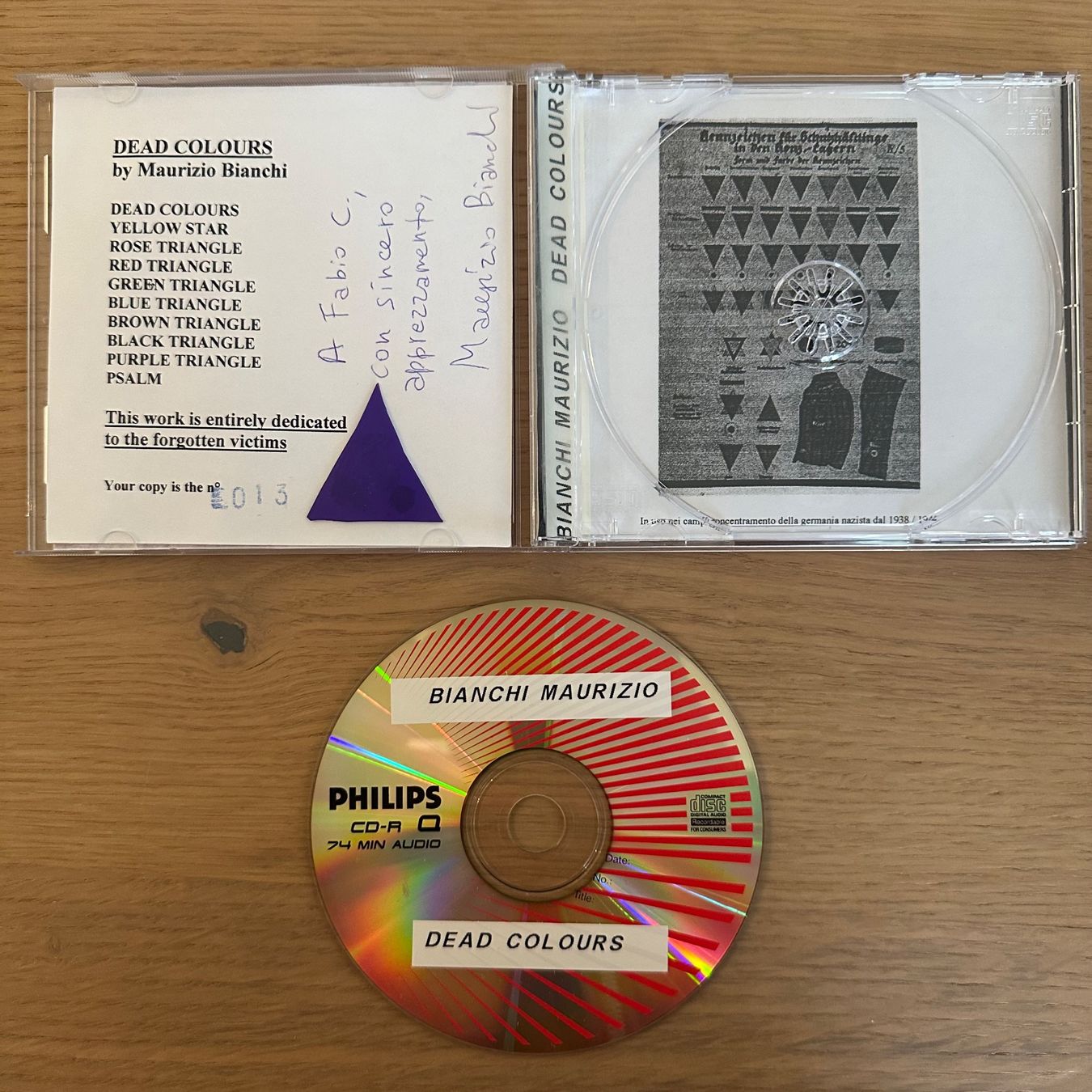 CDs: Maurizio Bianchi - Dead Colours - CD-R handmade and signed – Neu und originalverpackt aus Caslano von campo_santo 2