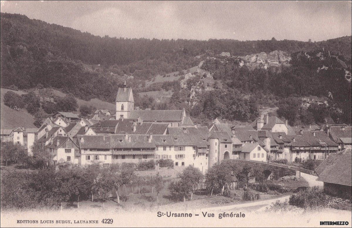 Ansichtskarten: St. Ursanne // 1909 Vue générale – Gebraucht aus Basel von intermezzo12