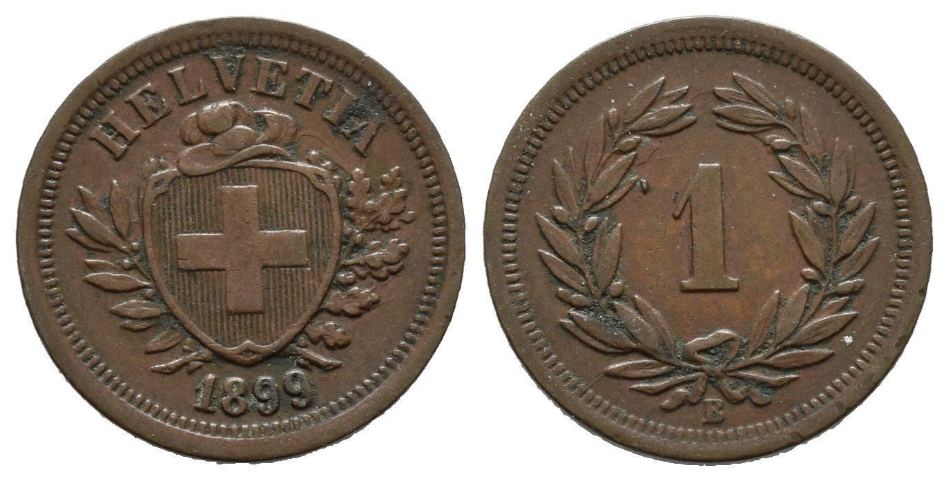 Tutti le monete: 1 Rappen 1899 /206 – Usato da Trimbach venduto da Solothurn1