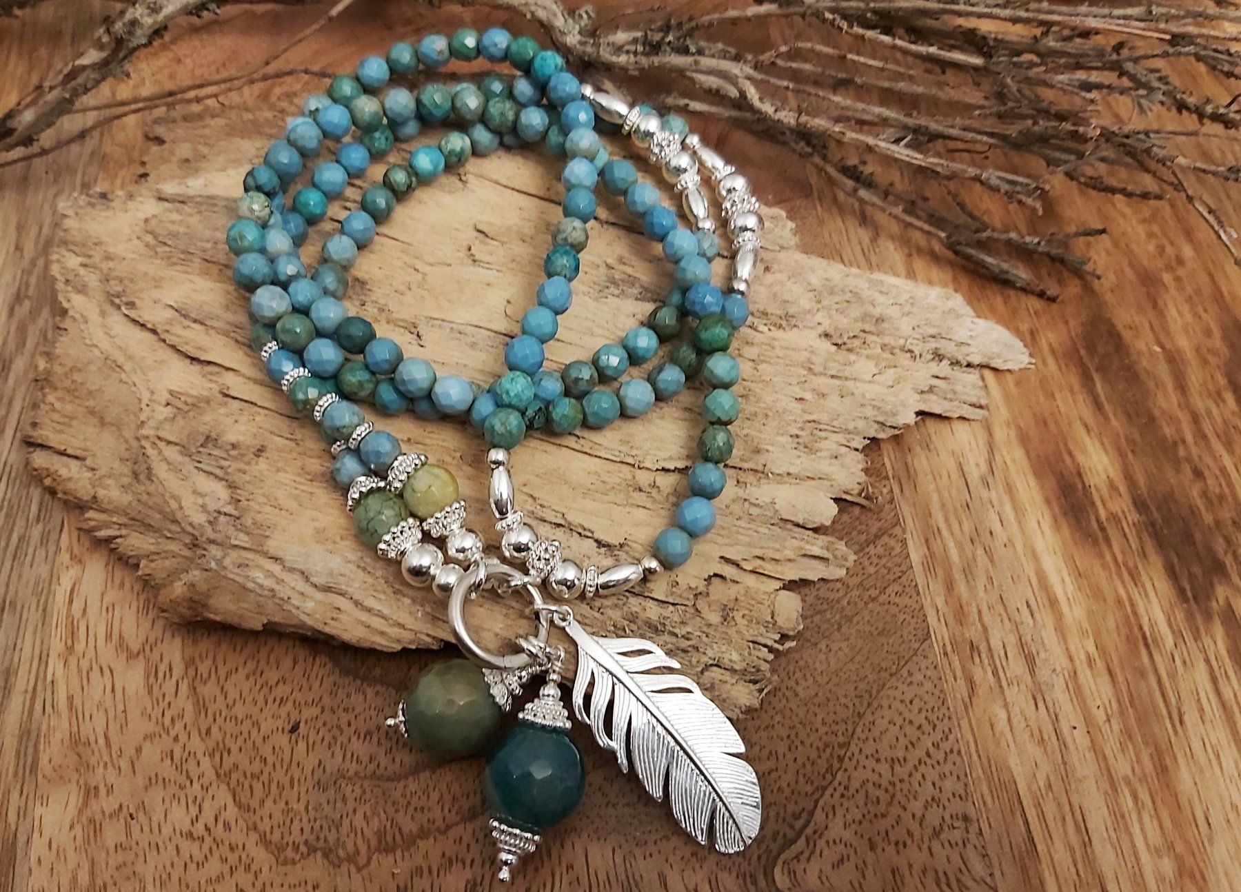 Catenine: SEA - Edelsteinkette - türkis-Silber – Nuovo e nell'imballaggio originale da Mühlethal venduto da nicita-modeschmuck