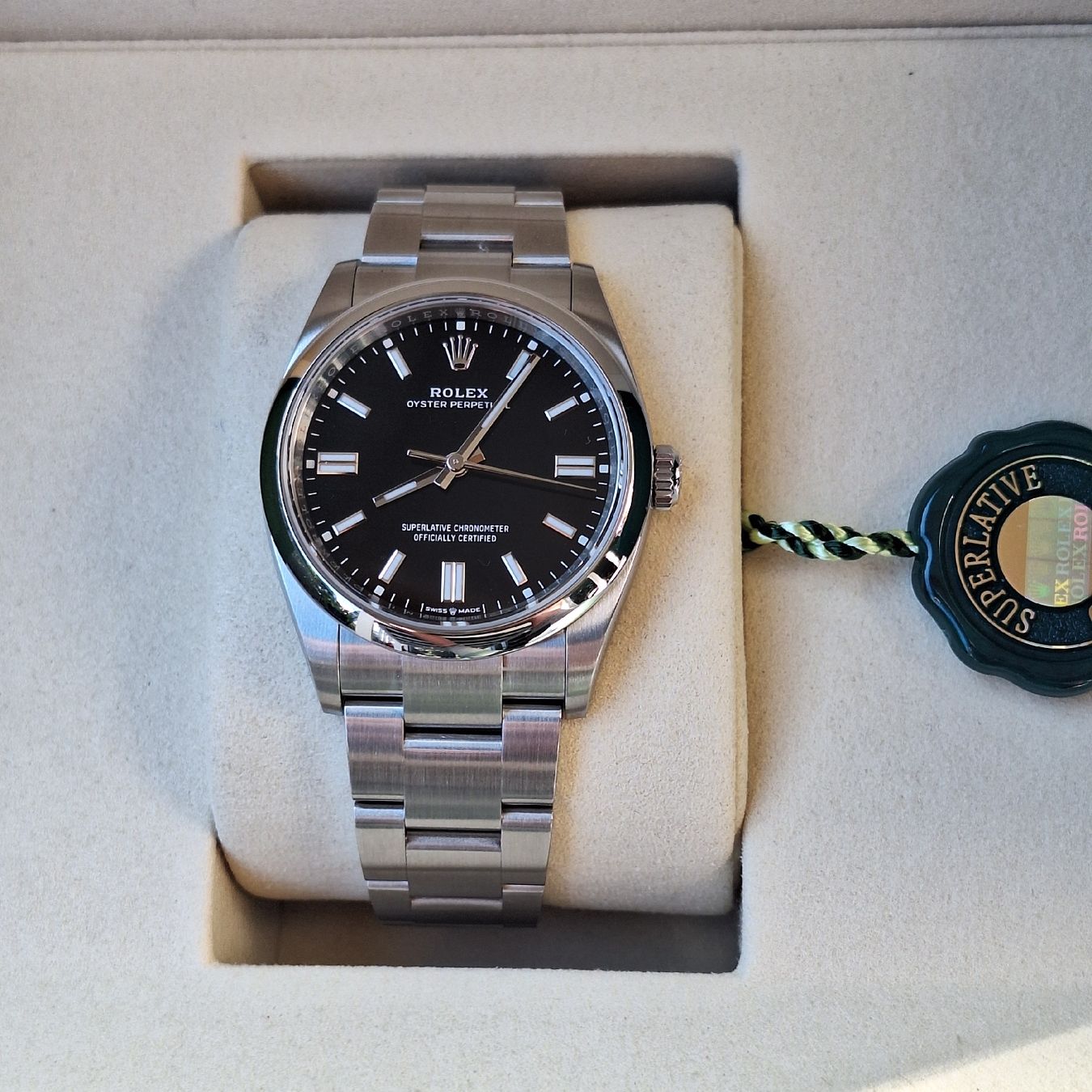 Rolex Orologi: Rolex Oyster Perpetual 36mm Black – Nuovo e nell'imballaggio originale da Burgdorf venduto da Max681