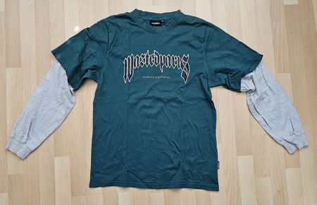 Wasted Paris Langarm T-Shirt Dunkelgrün Grösse M 
