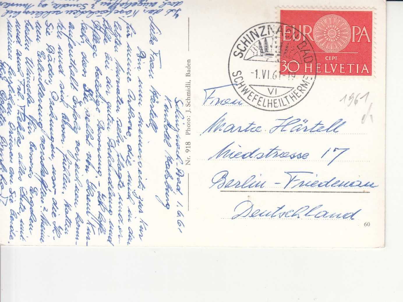 Cartoline postali: Schiznach Bad Kurhaus 1961 – Usato da Bürglen TG venduto da StampGraf 1