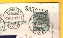 2.8.1903 Sargans mit Schloss+Wiese/PrägeKarte