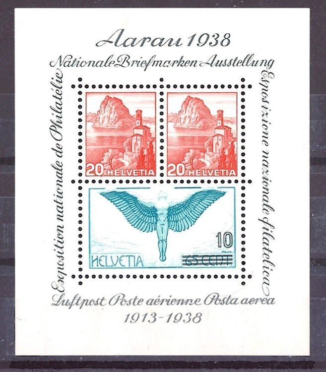 Alle Briefmarken: 3334) W11, Aarauer Sonderblock postfrisch Kt. 90.- – Gebraucht aus Baden von Eggi