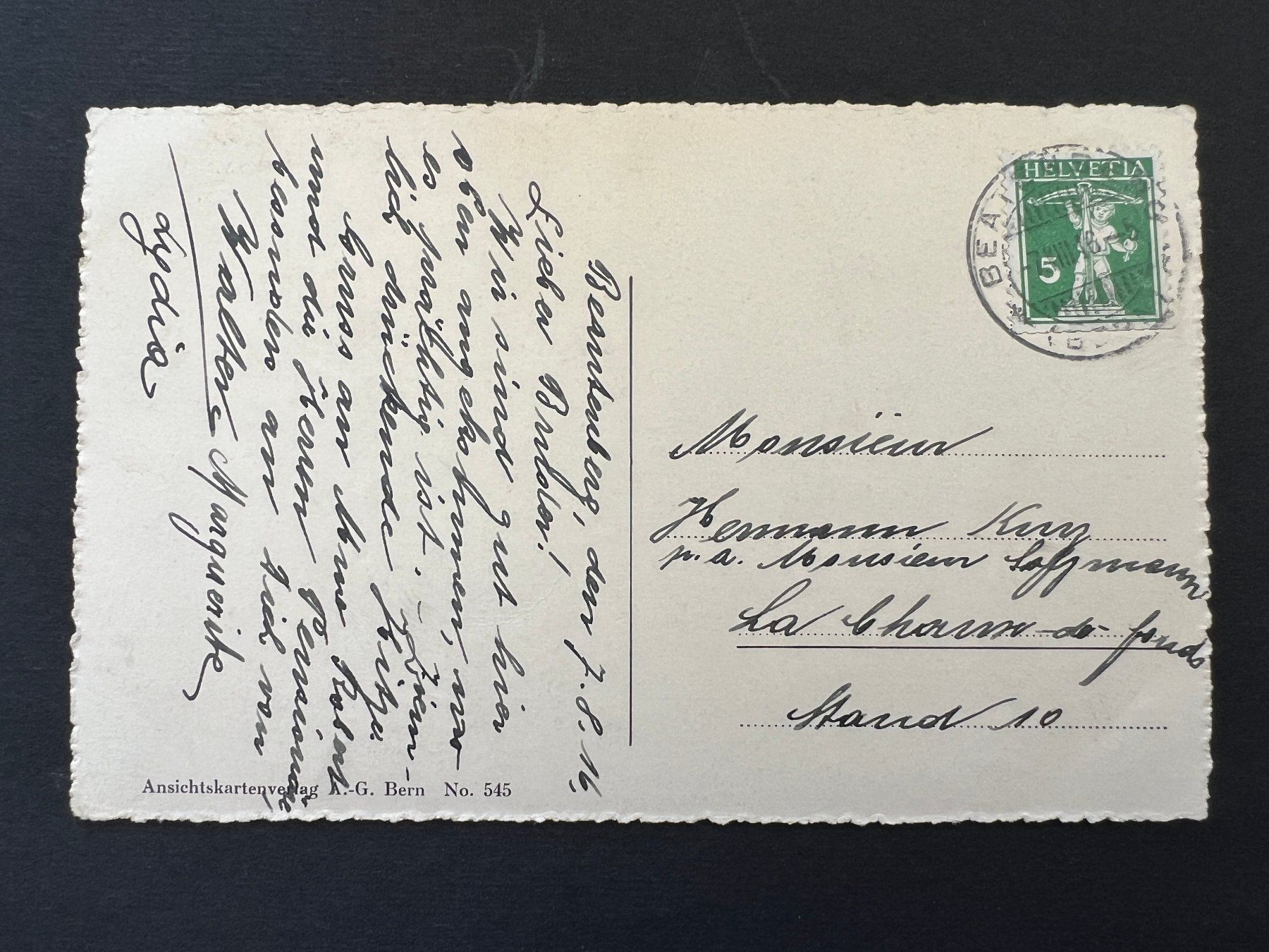 Cartoline postali: Postkarte Beatenberg 1916  (P12) – Usato da Hinwil venduto da Sidi4 1