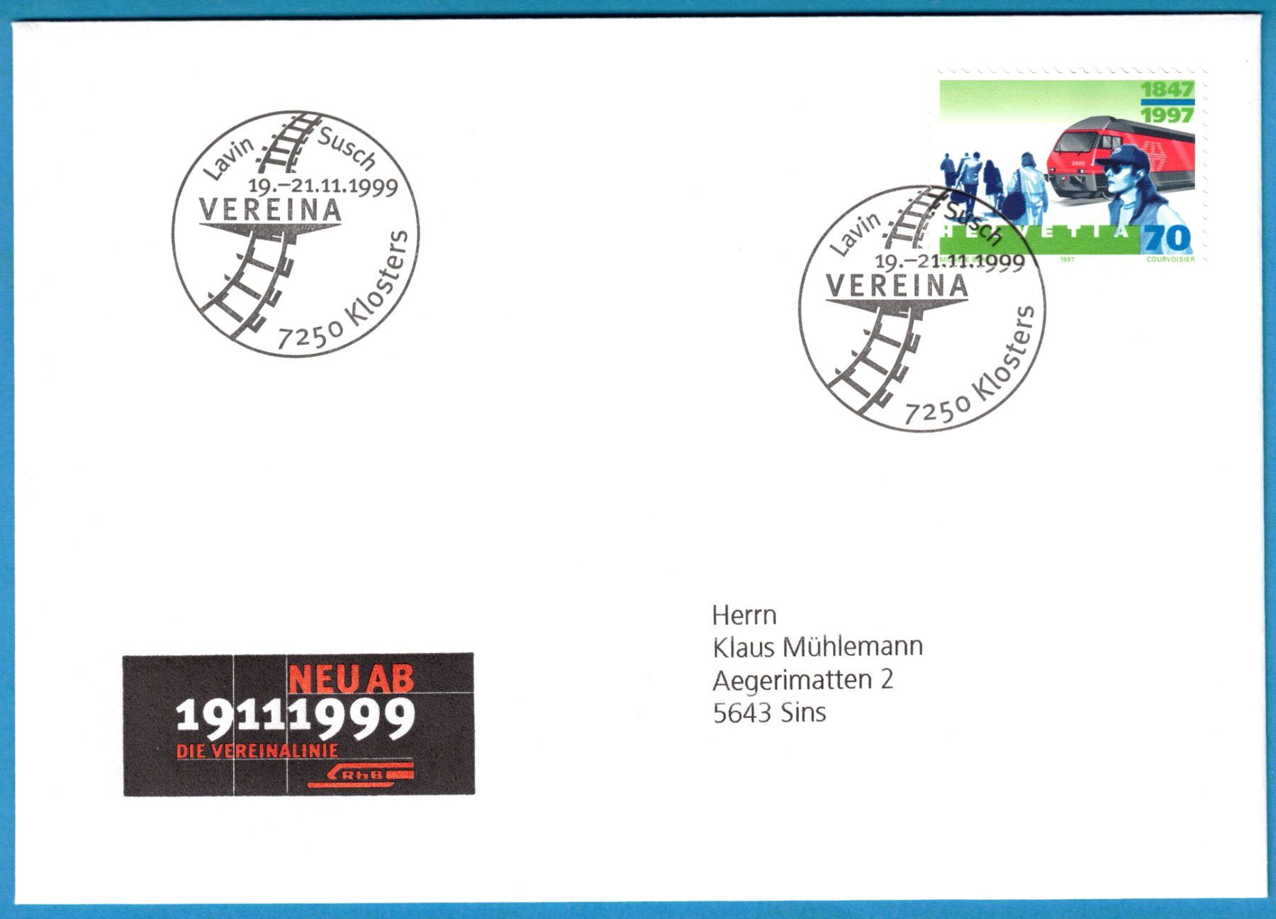Tutti i francobolli: RHB  Vereina     neu ab  1999 – Usato da Mellingen venduto da Ginger