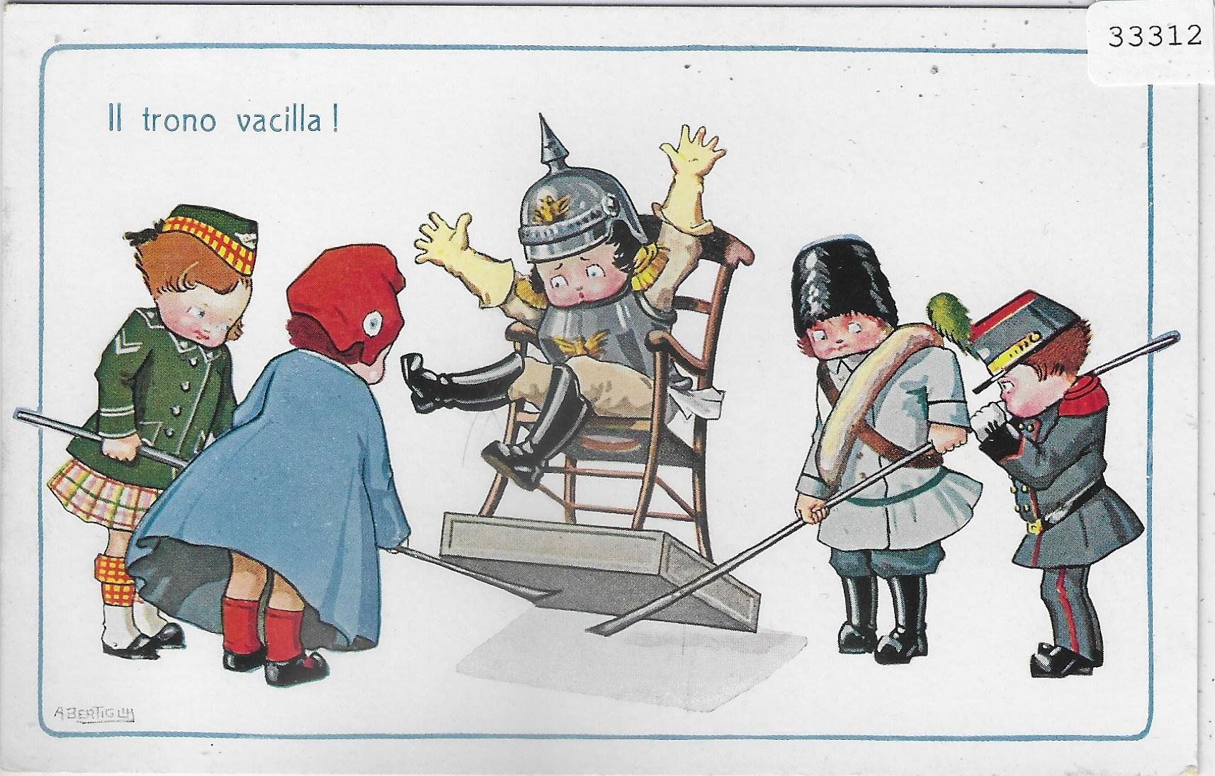 Cartoline postali: Il trono vacilla! - A. Bertiglia – Usato da Ettingen venduto da Kartenplanet