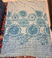 Bettwäsche Set, blau-weiss gemustert, 160x210cm