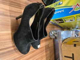 Schwarze Wildleder High Heels Grösse 38 - k3