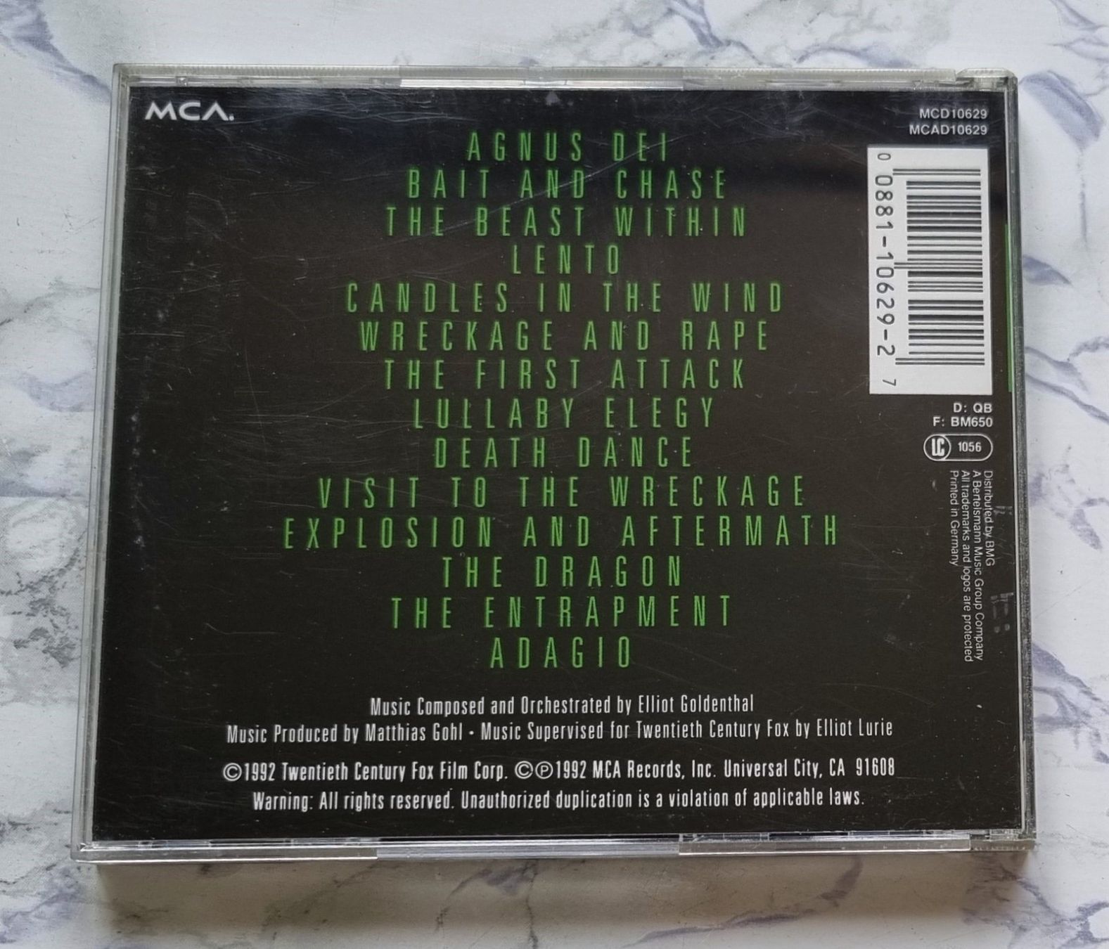 CDs: cd ALIEN 3 -  Music composed by ELLIOT GOLDENTHAL 1992 – Gebraucht aus Fribourg von  1