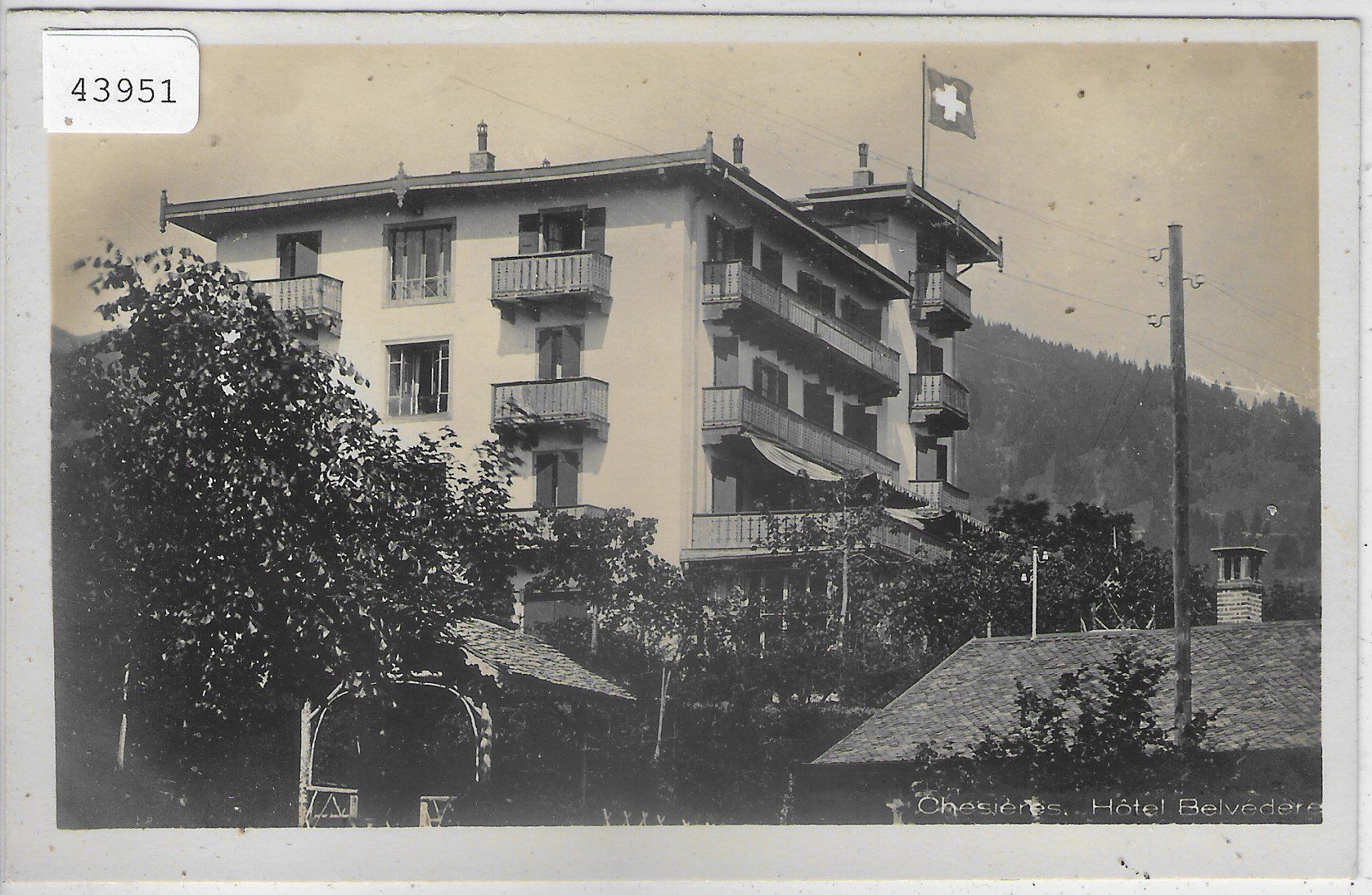 Cartoline postali: Chesieres - Hotel Bellevue – Usato da Ettingen venduto da Kartenplanet
