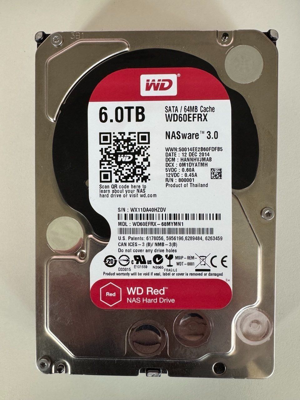 Western Digital Dischi rigidi: 6TB HDD Drive Speicher WD60ERFX – Usato da Schliern b. Köniz venduto da Soundzzz