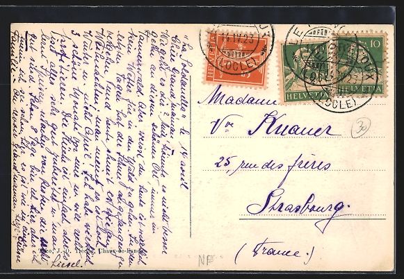 Cartoline postali: AK Le Locle, La Soldanella, 1923 – Usato da Berlin venduto da bartko-reher 1