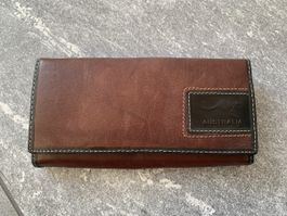 Grosses Damen Portemonnaie, Echt Leder Braun, Australien