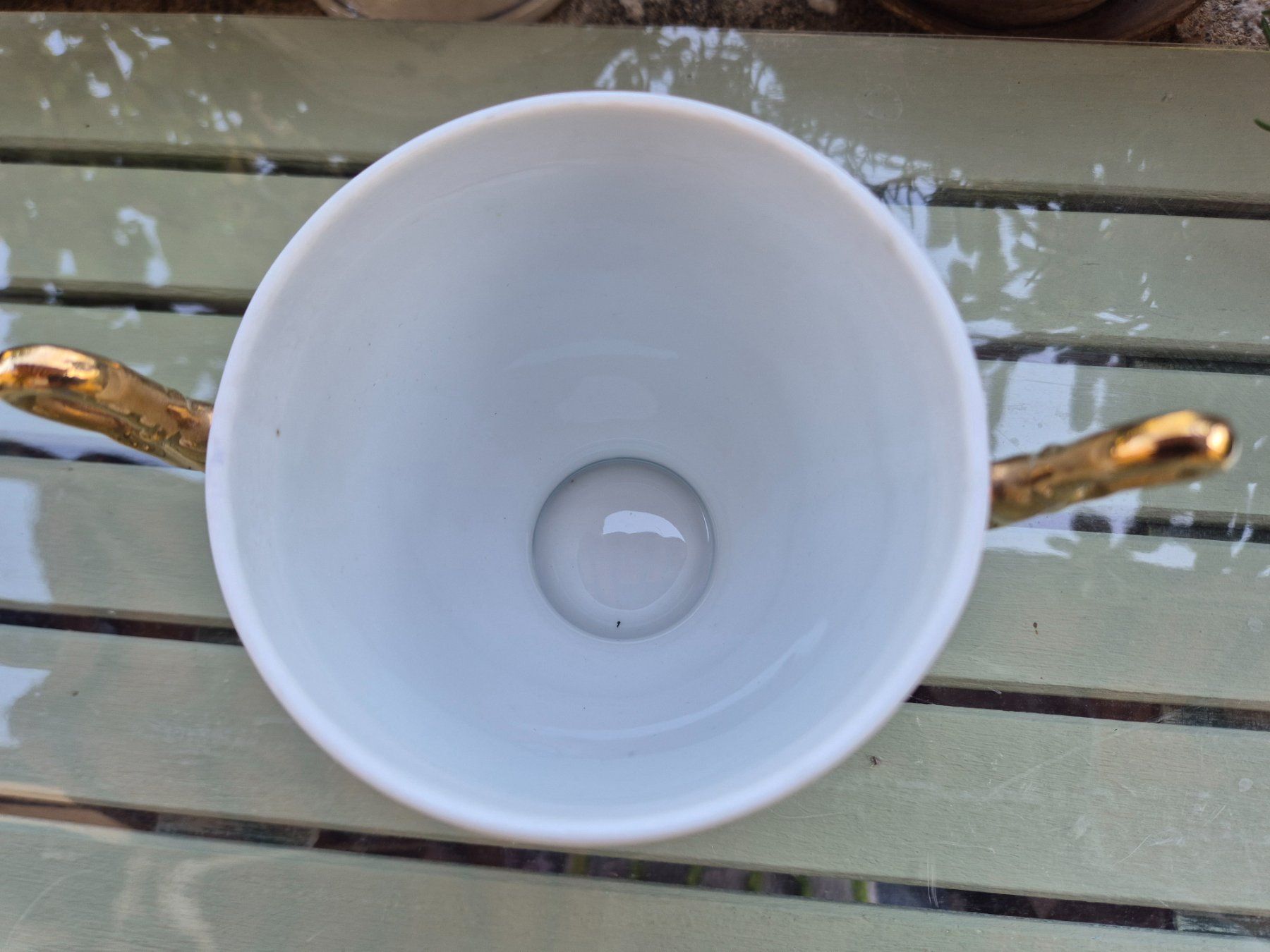 Zuccheriere: Zuckerdose mit Deckel, Limoges, Weilchen Goldrand – Usato da Bern venduto da aronari 8