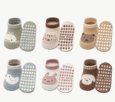 6xAntirutsch-Socken-Kinder-niedliche Tiermotive 3-5 J