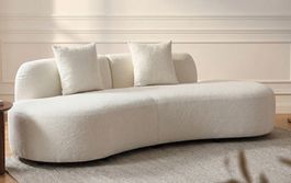 Canapé haricot bouclette beige