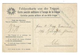 Feldpostkarte "Grenzdetachement Aargau" , 1917