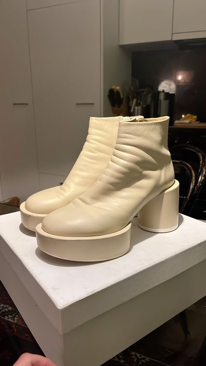 MM6, Maison Martin Margiella, Bottines beiges en cuir, 38 3