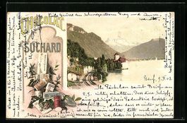 Litho Chillon, Ortsansicht mit Bahnschin