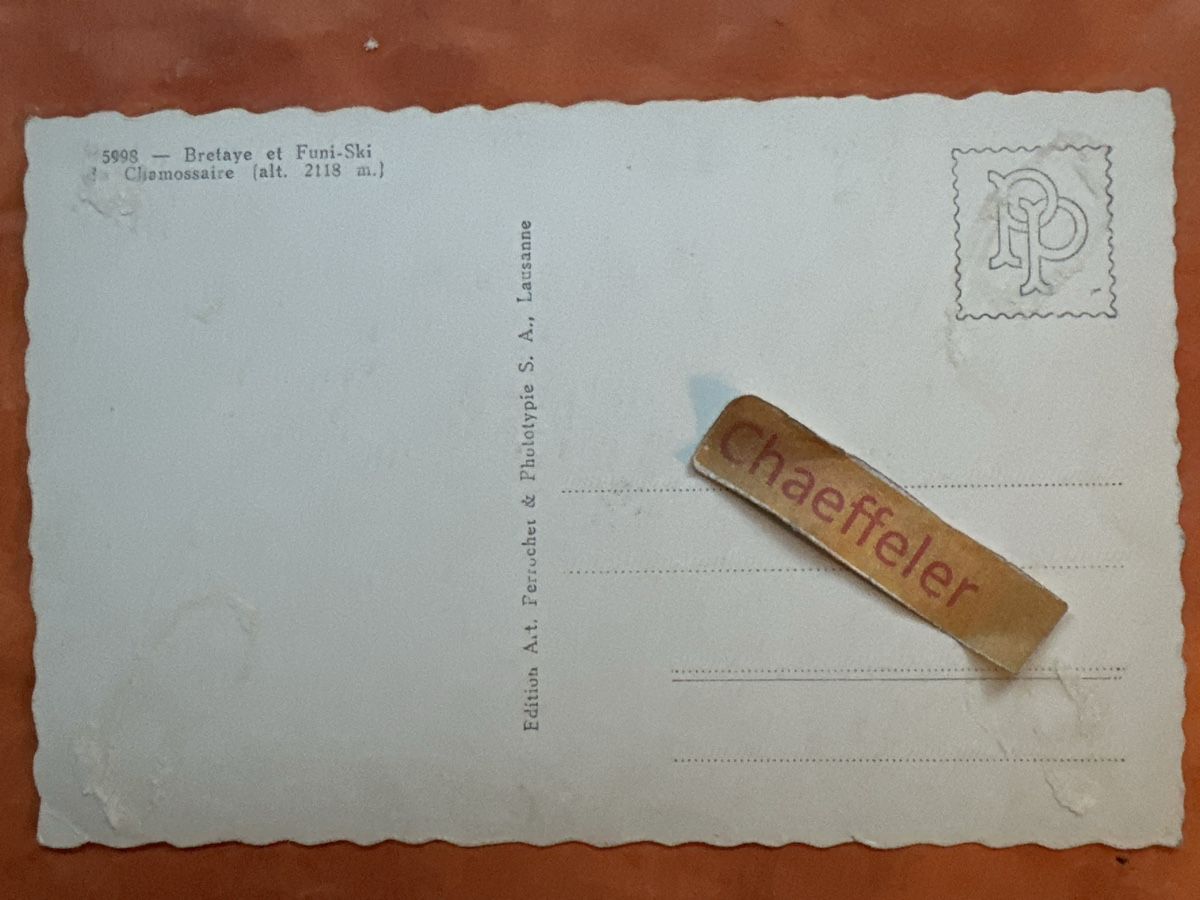 Cartoline postali:  Bretaye et Funi-Ski Chamossaire – Usato da Zürich venduto da Chaeffeler 2