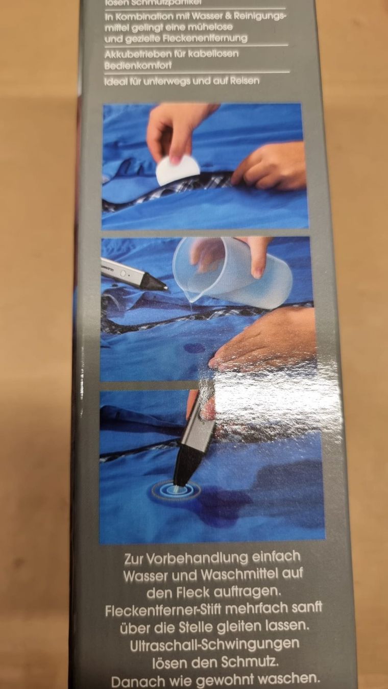 Prodotti di pulizia: CLEANmaxx Fleckenentferner-Stift Ultraschall – Nuovo (secondo la descrizione) da Rebstein venduto da James-Dean 4