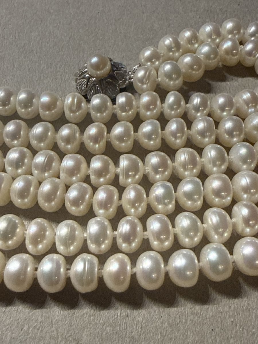 Perle (finte): Collier de perles fines, double rang – Nuovo (secondo la descrizione) da Montreux venduto da kingfisherbeach 3