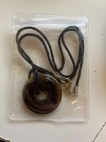 Collier donut en pierre marron, style minimaliste neuf