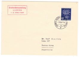 lettre de Luzern BPA A404 pour Buenos Aires le 1.III.47