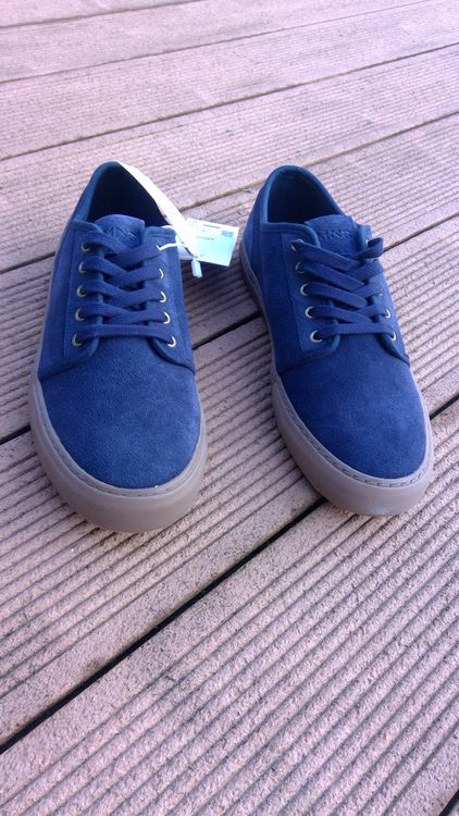 Chaussures Derby En Cuir Faites Main : Lacets En Cuir De Veau Bleu