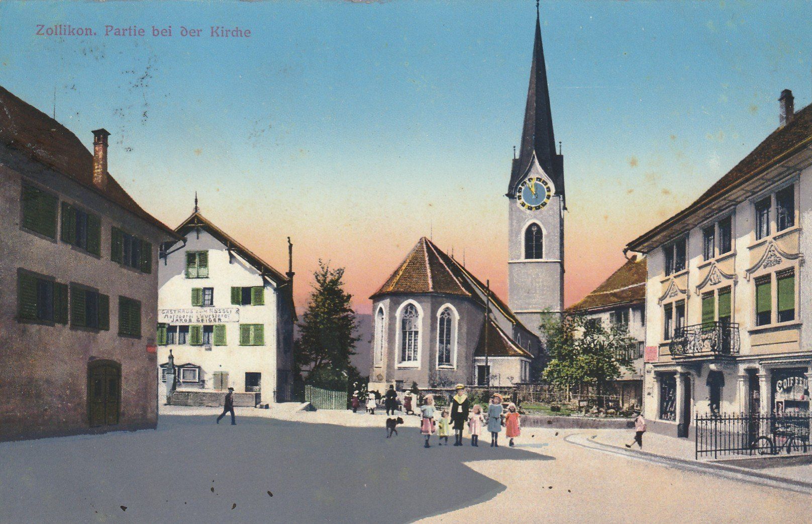 Cartoline postali: Zollikon Partie bei der Kirche belebt – Usato da Rorschacherberg venduto da fratovi2