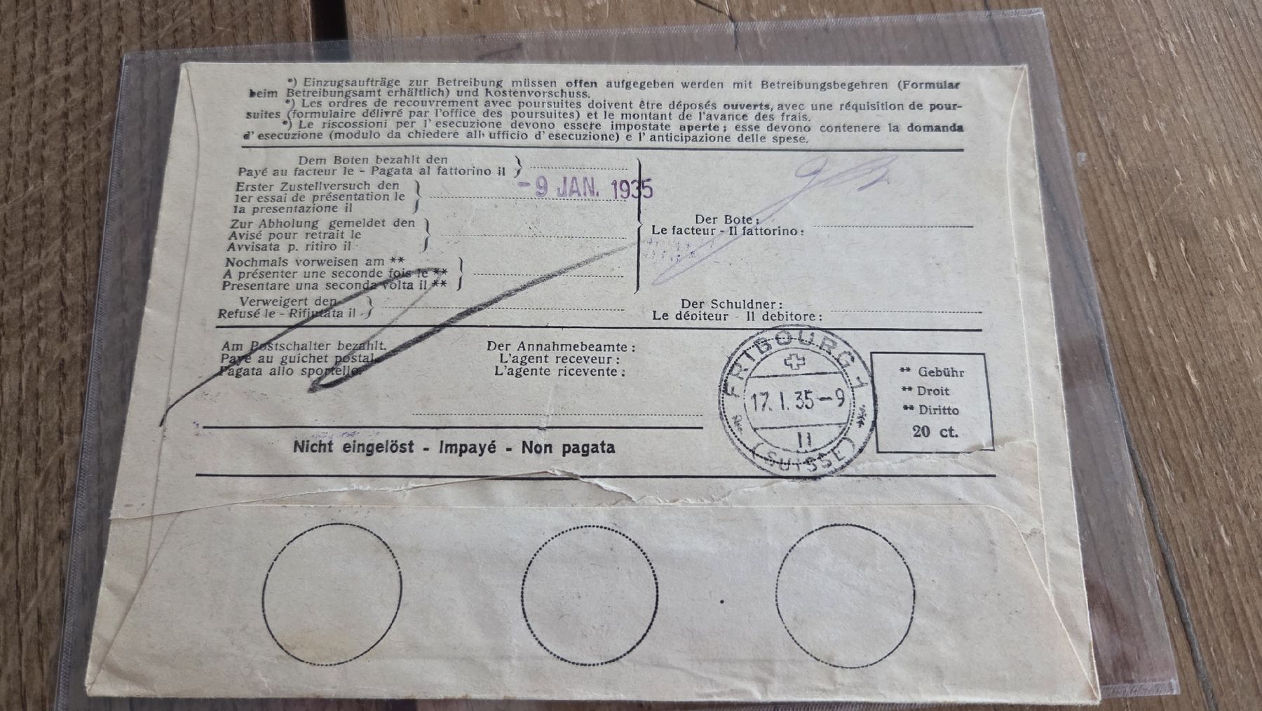 Tutti i francobolli: 1935 Einzugsautrag Misch Frankatur – Usato da Arni AG venduto da Moth68 1