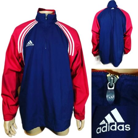 L Orig. Vintage Adidas Top Trainingsjacke Sweatshirt Zipper