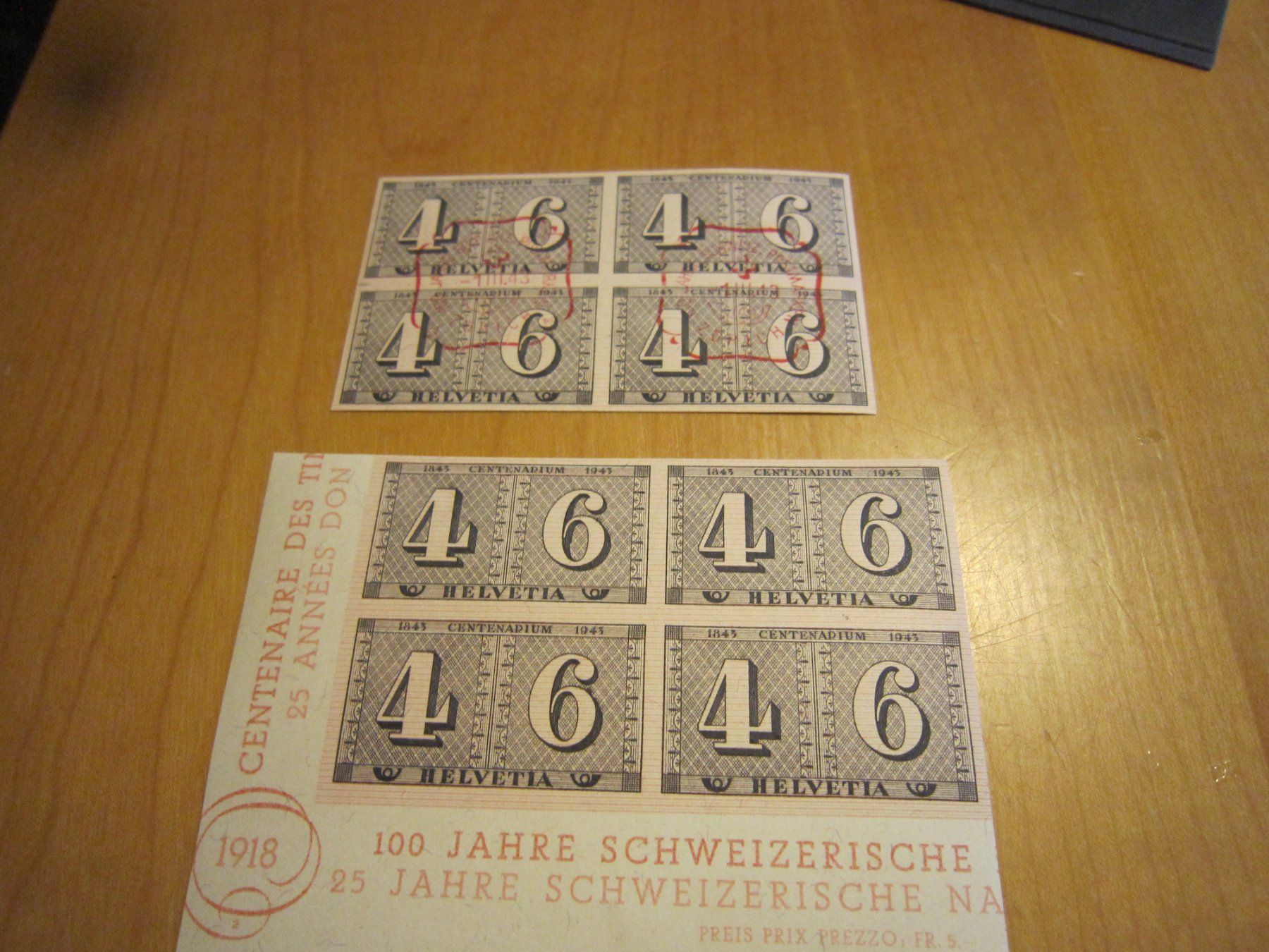Tutti i francobolli: 1943 Block Ausschnitte 4er Block postfrisch und ET Stempel – Usato da Giubiasco venduto da sal_9j6w