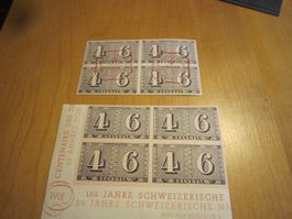 1943 Block Ausschnitte 4er Block postfrisch und ET Stempel