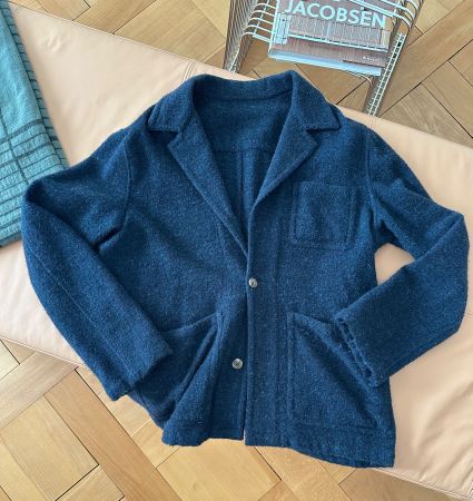 The Anthology Lazyman Jacket Gr 48 Navy/Teal Bouclé