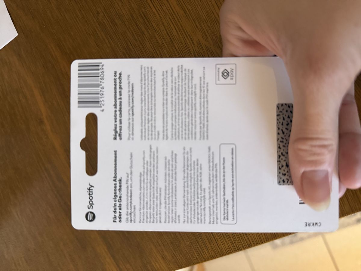 Spotify Gutscheine: Spotify Gutschein 42.- – Neu und originalverpackt aus Mörschwil von Seegurke18 1