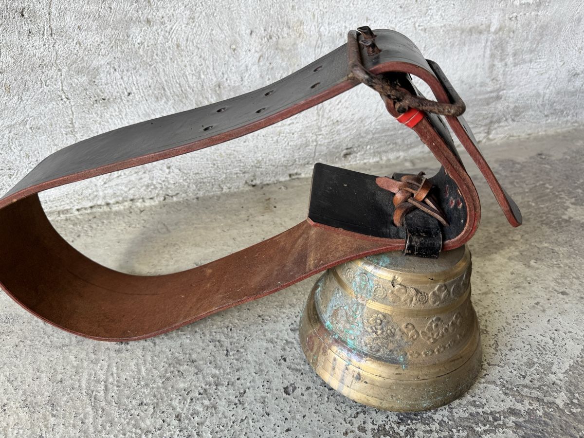 Campanacci mucche: Glocke mit Lederriemen antik Messing  – Usato da Frauenfeld venduto da difi67 4