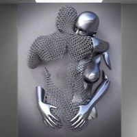 🩶Faszinierendes 3D-Effekt WALL ART "METAL LOVE" mit Rahmen